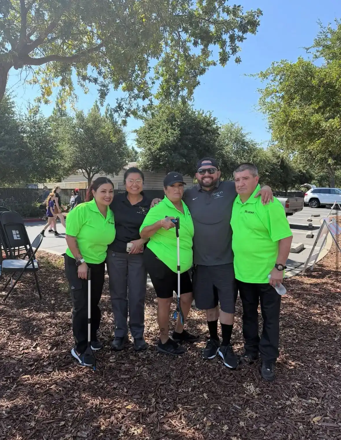 Lopez Companies team members together at a community park event